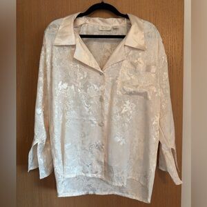 Vintage Victorias Secret Satin Button Up Blouse